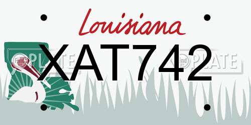 XAT742 Louisiana License Plate