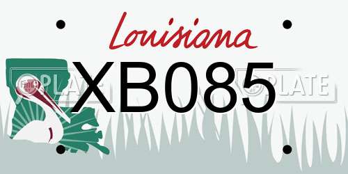 XB085 Louisiana License Plate