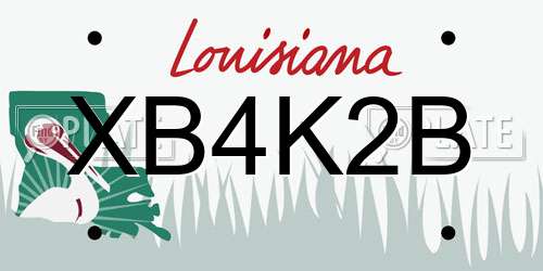 XB4K2B Louisiana License Plate