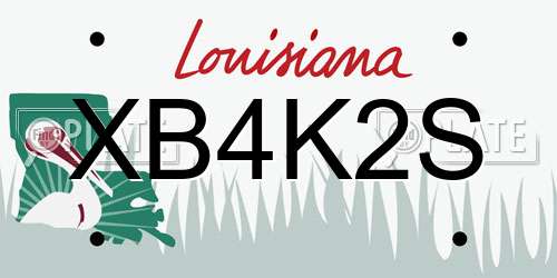 XB4K2S Louisiana License Plate