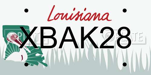 XBAK28 Louisiana License Plate