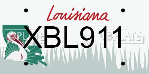 XBL911 Louisiana License Plate