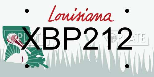 XBP212 Louisiana License Plate
