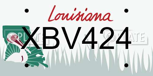 XBV424 Louisiana License Plate