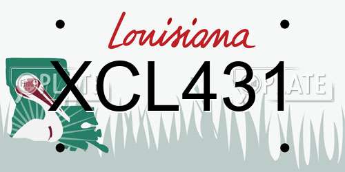 XCL431 Louisiana License Plate