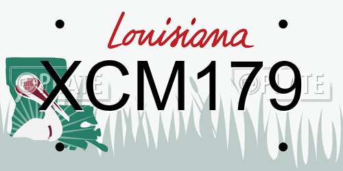 XCM179 Louisiana License Plate