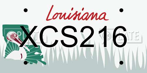 XCS216 Louisiana License Plate