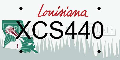 XCS440 Louisiana License Plate
