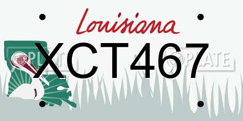 XCT467 Louisiana License Plate