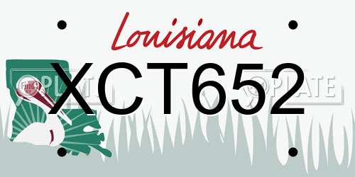 XCT652 Louisiana License Plate