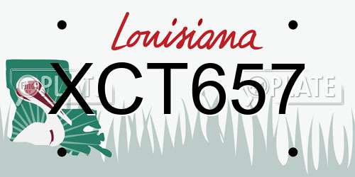 XCT657 Louisiana License Plate