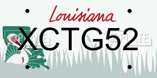 XCTG52 Louisiana License Plate