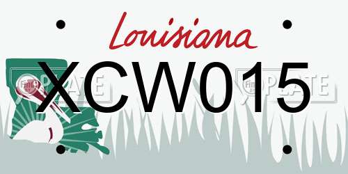XCW015 Louisiana License Plate