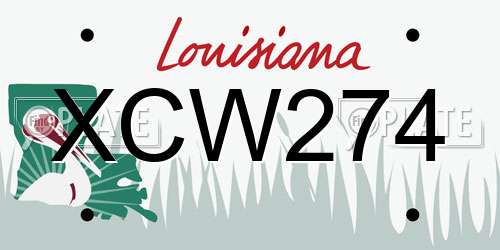 XCW274 Louisiana License Plate