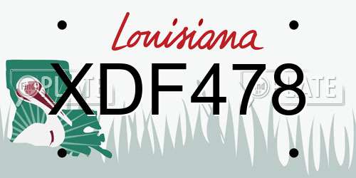 XDF478 Louisiana License Plate