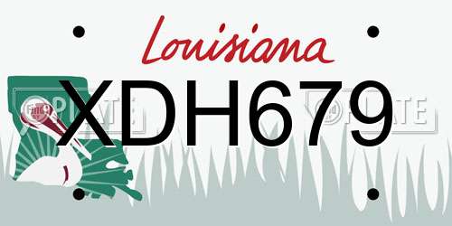 XDH679 Louisiana License Plate