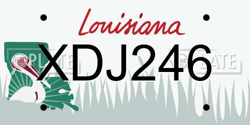 XDJ246 Louisiana License Plate