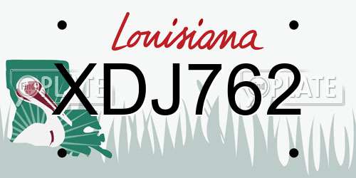 XDJ762 Louisiana License Plate