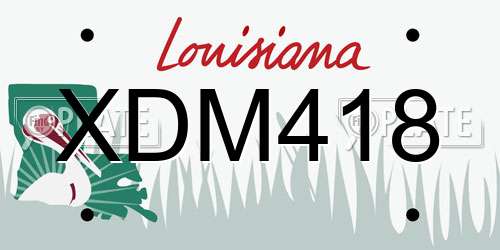 XDM418 Louisiana License Plate