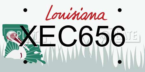 XEC656 Louisiana License Plate