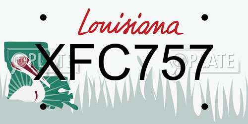 XFC757 Louisiana License Plate
