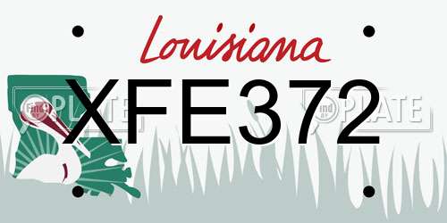 XFE372 Louisiana License Plate