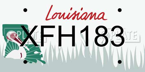 XFH183 Louisiana License Plate