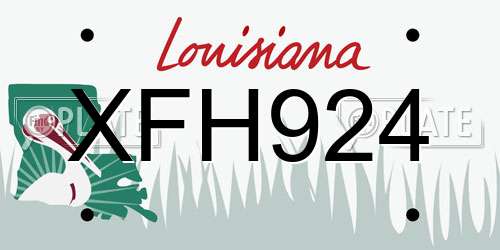 XFH924 Louisiana License Plate