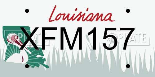 XFM157 Louisiana License Plate