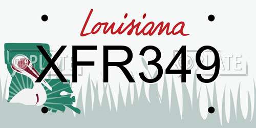 XFR349 Louisiana License Plate