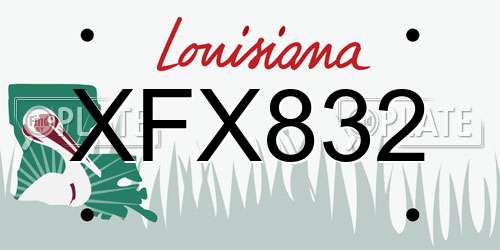 XFX832 Louisiana License Plate