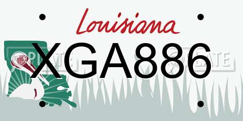 XGA886 Louisiana License Plate