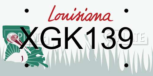 XGK139 Louisiana License Plate