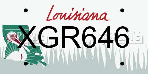 XGR646 Louisiana License Plate