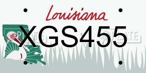 XGS455 Louisiana License Plate