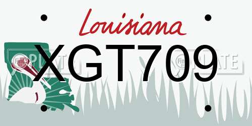 XGT709 Louisiana License Plate