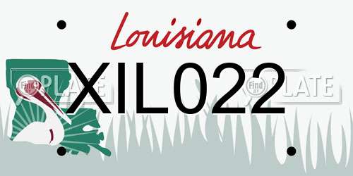 XIL022 Louisiana License Plate