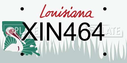 XIN464 Louisiana License Plate