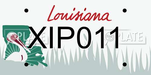 XIP011 Louisiana License Plate