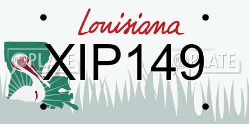 XIP149 Louisiana License Plate
