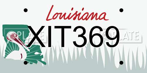 XIT369 Louisiana License Plate