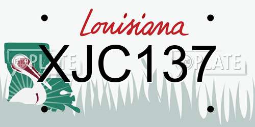 XJC137 Louisiana License Plate