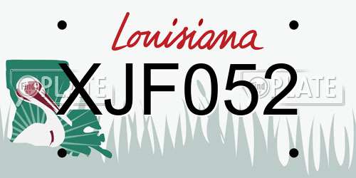 XJF052 Louisiana License Plate