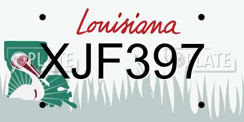 XJF397 Louisiana License Plate
