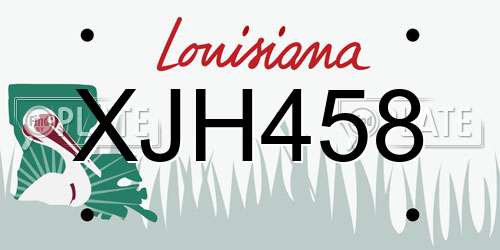XJH458 Louisiana License Plate