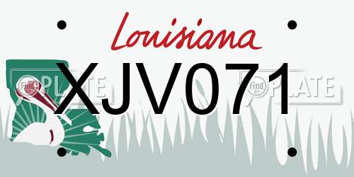 XJV071 Louisiana License Plate