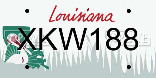 XKW188 Louisiana License Plate