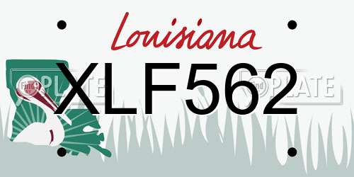 XLF562 Louisiana License Plate