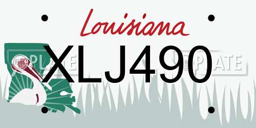 XLJ490 Louisiana License Plate