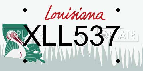 XLL537 Louisiana License Plate